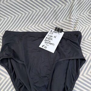 Black Swim Bottom  by a shore fit. Size 16.